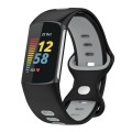 For Fitbit Charge 6 Two Color Silicone Watch Band(Black Grey)