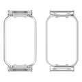 For Xiaomi Smart Band 8 Active / Redmi Band 2 Metal Frame Watch Protective Case(Silver)