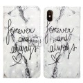 For iPhone X / XS Oil Embossed 3D Drawing Leather Phone Case(Words Marble)