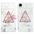 For iPhone XR Oil Embossed 3D Drawing Leather Phone Case(Triangular Marble)