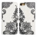 For iPhone 7 / 8 / SE 2022 Oil Embossed 3D Drawing Leather Phone Case(Lace Flower)