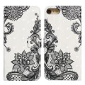 For iPhone 7 Plus / 8 Plus Oil Embossed 3D Drawing Leather Phone Case(Lace Flower)