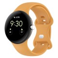 For Google Pixel Watch 2 Solid Color Silicone Watch Band, Size:S Size(Yellow)