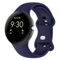 For Google Pixel Watch 2 Solid Color Silicone Watch Band, Size:S Size(Blue)