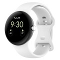 For Google Pixel Watch 2 Solid Color Silicone Watch Band, Size:L Size(White)