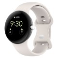 For Google Pixel Watch 2 Solid Color Silicone Watch Band, Size:L Size(Creamy White)