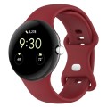 For Google Pixel Watch 2 Solid Color Silicone Watch Band, Size:L Size(Red)