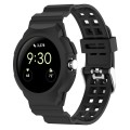 For Google Pixel Watch 2 Integrated Fully Enclosed Silicone Watch Band(Black)