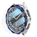 For Samsung Galaxy Watch6 Classic 43mm R950 Electroplate PC Case + Tempered Film + Watch Bezel Ring