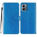 For Motorola Moto G14 Glitter Powder Flip Leather Phone Case(Blue)