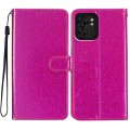 For Motorola Edge 40 Glitter Powder Flip Leather Phone Case(Rose Red)