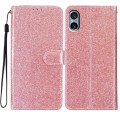 For Sony Xperia 5 V Glitter Powder Flip Leather Phone Case(Rose Gold)