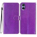 For Sony Xperia 5 V Glitter Powder Flip Leather Phone Case(Purple)