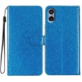 For Sony Xperia 5 V Glitter Powder Flip Leather Phone Case(Blue)