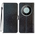 For Huawei Mate 60 Glitter Powder Flip Leather Phone Case(Black)