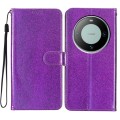 For Huawei Mate 60 Pro Glitter Powder Flip Leather Phone Case(Purple)