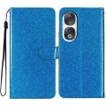 For Honor 90 Glitter Powder Flip Leather Phone Case(Blue)