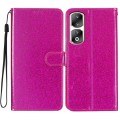 For Honor 90 Pro Glitter Powder Flip Leather Phone Case(Rose Red)