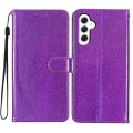 For Samsung Galaxy A05s Glitter Powder Flip Leather Phone Case(Purple)