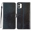 For Samsung Galaxy A05 Glitter Powder Flip Leather Phone Case(Black)