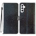 For Samsung Galaxy A35 Glitter Powder Flip Leather Phone Case(Black)