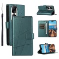 For Honor 90 Pro PU Genuine Leather Texture Embossed Line Phone Case(Green)