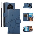 For Honor X30 PU Genuine Leather Texture Embossed Line Phone Case(Blue)