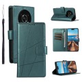 For Honor X30 PU Genuine Leather Texture Embossed Line Phone Case(Green)