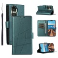 For Honor X40i PU Genuine Leather Texture Embossed Line Phone Case(Green)