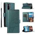 For Xiaomi Redmi K60 PU Genuine Leather Texture Embossed Line Phone Case(Green)