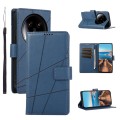 For Xiaomi 14 Ultra PU Genuine Leather Texture Embossed Line Phone Case(Blue)