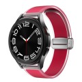 For Samsung Galaxy Watch6 / 5 / 4 Translucent Magnetic Silver Buckle Silicone Watch Band(Magenta)