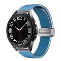 For Samsung Galaxy Watch6 / 5 / 4 Translucent Magnetic Silver Buckle Silicone Watch Band(Blue)