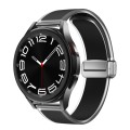For Samsung Galaxy Watch6 / 5 / 4 Translucent Magnetic Silver Buckle Silicone Watch Band(Black)