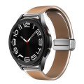 For Samsung Galaxy Watch6 / 5 / 4 Translucent Magnetic Silver Buckle Silicone Watch Band(Dark Brown)