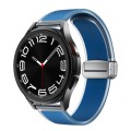 For Samsung Galaxy Watch6 / 5 / 4 Translucent Magnetic Silver Buckle Silicone Watch Band(Rock Blue)