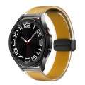 For Samsung Galaxy Watch6 / 5 / 4 Translucent Magnetic Black Buckle Silicone Watch Band(Dark Yellow)