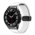 For Samsung Galaxy Watch6 / 5 / 4 Translucent Magnetic Black Buckle Silicone Watch Band(White)