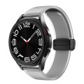 For Samsung Galaxy Watch6 / 5 / 4 Translucent Magnetic Black Buckle Silicone Watch Band(Light Grey)