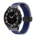 For Samsung Galaxy Watch6 / 5 / 4 Translucent Magnetic Black Buckle Silicone Watch Band(Dark Blue)