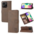 For Xiaomi 13T / Redmi K60 Ultra Embossed Happy Cat Pattern Flip Leather Phone Case(Brown)