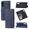 For Samsung Galaxy S23 FE 5G Embossed Happy Cat Pattern Flip Leather Phone Case(Blue)