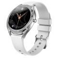 V66 1.28inch BT5.0 Smart Watch Support Heart Rate/ Sleep Detection, Style:Silicone Strap(Silver)