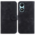 For Honor X5 Plus / Play 40C Lily Embossed Leather Phone Case(Black)