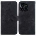 For Honor X6a Lily Embossed Leather Phone Case(Black)