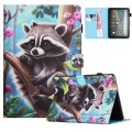 For Amazon Kindle Fire HD10/HD10 Plus 2021 Colored Drawing Stitching Leather Tablet Smart Case(Racco