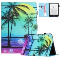 For Amazon Kindle 11th 2022 Colored Drawing Stitching Leather Tablet Smart Case(Coconut Tree)