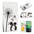 For Motorola Moto G8 Play Oil Embossed 3D Drawing Leather Phone Case(Couple Dandelion)