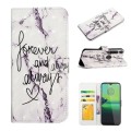 For Motorola Moto G8 Play Oil Embossed 3D Drawing Leather Phone Case(Words Marble)