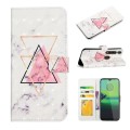 For Motorola Moto G8 Play Oil Embossed 3D Drawing Leather Phone Case(Triangular Marble)